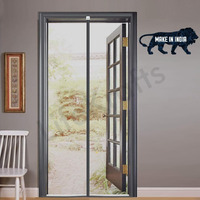 LifeKrafts Polyester Magnetic Mosquito Net for Door | Mosquito Curtain for All Door Types & Sizes | Auto-Closing Insect Screen to Keep Mosquito Out (210x100 cms, Grey)