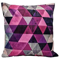 Khooti Velvet Cushion Cover, 28x28 (Triangular Pink)(Pack of 3)