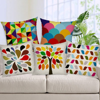AEROHAVEN Jute 50TC Cushion Cover (Multicolour, 24 x 24 Inches) - 5 Pieces