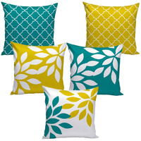 AEROHAVEN Set of 5 Decorative Hand Made Velvet Throw/Pillow Cushion Covers - CC-60 - (24 inch x 24 inch)