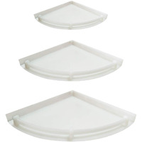TNT THE NEXT TREND Corner Shelf Unbreakable White Corner Set for Bathroom and Kitchen Shelves (Pack of 3, Plastic)