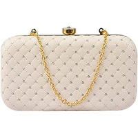 AILTINO Women Box Clutch Stylish and Latest (Sequence White)