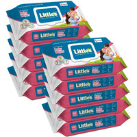 Little s Soft Cleansing Baby Wipes (80 Wipes, Lid Pack of 10) I Extra Thick and Moist I Goodness of Aloe Vera, Vitamin E & Jojoba Oil I Nourishes Skin I Alcohol-Free I Paraben-Free I Clinically Tested