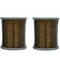 Embroiderymaterial Metallic Zari Thread For Embroidery, Sewing And Jewelry Making, Dark Brown Color, 0.1Mm(Pack Of 2 Roll)