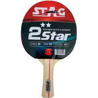 Stag 2 Star Table Tennis Racquet | 148 Grams | Beginner | Ittf Approved Rubber | Multi- Color