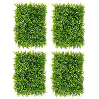 Golden Cart Artificial Wall Grass For Home Decoration (4 Pcs) I Grass Mat For Wall I Vertical Garden Artificial Plants (Natural Green, 60Cm X 40Cm X 8Cm, Pack Of 4)