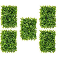 Golden Cart Artificial Wall Grass For Home Decoration (5 Pcs) I Grass Mat For Wall I Vertical Garden Artificial Plants (Natural Green, 60Cm X 40Cm X 8Cm, Pack Of 5)