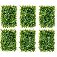 Golden Cart Plastic Artificial Wall Grass For Home Decoration (6 Pcs) I Grass Mat For Wall I Vertical Garden Artificial Plants (Natural Green, 60Cm X 40Cm X 8Cm, Pack Of 6)