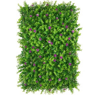 Golden Cart Artificial Wall Grass For Home Decoration (1 Pc) I Grass Mat For Wall I Vertical Garden Artificial Plants (Leaves Purple Flowers, 60Cm X 40Cm X 8Cm, Pack Of 1)