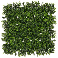 Golden Cart Plastic Artificial Wall Grass For Home Decoration (3 Pcs) I Grass Mat For Wall I Vertical Garden Artificial Plants (Green & White Design, 50Cm X 50Cm X 5Cm, Pack Of 3)