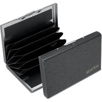 Storite 6 Slots Rfid Protected Metal Credit Card Holder Wallet For Men & Women (Black-Matt Finish-9.5 X 6.5 X 1.3 Cm)