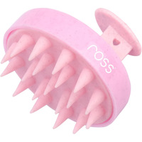 Ross Round Hair Scalp Manual Massager Shampoo Hair Brush, Super Soft Bristles For Exfoliating, Anti-Dandruff (Textured Pink)
