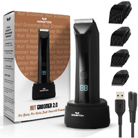 Winston Rechargeable Waterproof Body And Ball Trimmer For Men - Nut Groomer 2.0, Suitable For Beard Trimmer, Private Part Shaving, Pubic Hair With No-Cut Ceramic Blade  120 Min Cordless Use