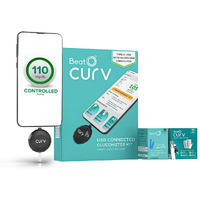 Beato Curv Sugar Test Machine | Free 10 Strips & 10 Lancets (Type-C Usb Connector) | Simple & Accurate Testing Of Blood Sugar Levels At Home |Smartphone Connected Glucometer Machine | Android Only | Iso Certified: Made In India
