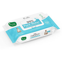 Mother Sparsh 99% Pure Water Baby Wipes (40 Unscented Wipes) Travel Friendly Pack Made With Plant Based Fabric