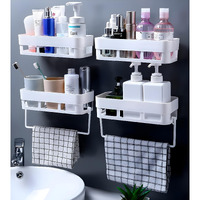 Satpurush Bathroom Accessories, Bathroom Rack, Bathroom Shelf Organizer, Wall Mounted Shelf, Bathroom Hardware And Accessories, Storage Racks, (2 Pack, Bath Shelf) Plastic, White