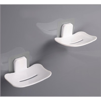 Satpurush Plastic Bathroom Accessories, Bathroom Rack, Bathroom Shelf Organizer, Wall Mounted Shelf, Bathroom Hardware & Accessories, Storage Racks (Soap Holder White, 2 Pack)