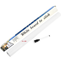 Qzep White Board Wall Sticker With 1 Marker For Home Kitchen, Office, School, College, Restaurants Self Adhesive Removable White Board Wallpaper (45 X 200 Cm/White)
