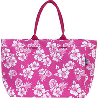 Aqva Stripe Printed Tote Bag For Women | Ladies Casual Handbag For Shopping, Travel With Top & Inner Zip Pocket | Versatile Trendy Handbag For College Girls (Jardin Hot Pink)