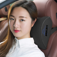 Brogbus Memory Foam Car Neck Support Pillow Neck Pain Head Rest Cushion (Black)