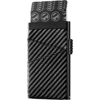 Vogard Unisex Pop Up Wallet Credit Card Holder With Extra Leather Slots Rfid Blocking Slim Metal Card Case | 8 Card Slots (Carbon Fiber)