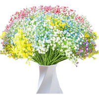 Satyam Kraft 5 Pcs Babys Breath Flowers Artificial Gypsophila Bouquets, Home Decor, Bedroom, Garden, Balcony, Living Room, Wedding, Valentines Day Decoration(Without Vase)(15 Cm X 36Cm)(Multi)