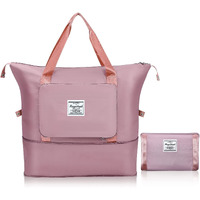 Jd Fresh 1 Layer Nylon Vanity Travelling Bag For Women/Convertible Travel Luggage/Duffle Bags/Foldable-Expandable Handbags/Waterproof Travel Companion(Sakura Pink)