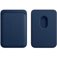 Captese Faux Leather Unisex Magsafe Wallet Pouch, Magnetic Credit/Debit Card Holder With Rfid Blocking For Iphone 14/13 / 12 Series (Navy Blue)