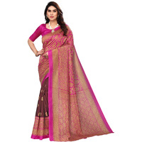 Yashika Women Venkatagiri Printed Art Silk With Blouse Piece Saree (Sdpl-Metro Purple_Free Size)