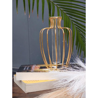 Satyam Kraft 1 Pcs Propagation Station With Metal Frame, Test Tube Glass Items Vase For Diwali, Flower Pot,Gift, Home Decor, Bedroom, Office Corner, Living Room, Decoration, Newyear (Model 3)