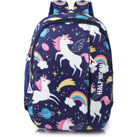 Half Moon Unicorn Pre Nursery To Class 2 Unisex School Bags For Kids Boys Girls Bag/Backpack For Men Women Nursery School Bagpack Daypack Picnic Back Pack For School Going Boys & Girls (Blue)