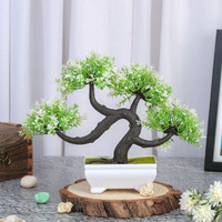 Satyam Kraft 1 Pc Artificial Bonsai Flower Tree With Designer Pot For Home Decor,Artificial Plant Bonsai Fake Tree, Living Room Table Plants And Craft Items(Pack Of 1)