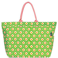 Aqva Stripe Printed Tote Bag For Women | Ladies Casual Handbag For Shopping, Travel With Top & Inner Zip Pocket | Versatile Trendy Handbag For College Girls (Chaukon Green)