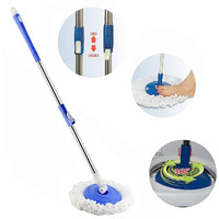 Lotspek Metal Spin Mop Stick Rod Only Without Bucket With 1 Microfiber Refill | Standing Magic Pocha With Easy Grip Handle For Floor Cleaning Supplies Product For Home, Office (Spin Mop Rod Set) Blue
