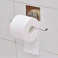 Justone Choice Toilet Paper Holder Tissue Roll Paper Towel Holder Stainless Steel Washable Stick Hook Rack Bathroom Storage Accessories Wall Mounted Pack Of 1