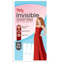 Yifely Double Sided Tape For Clothes And Fashion, Clothing And Body (250 Strip Pack) | All Day Strength Tape Adhesive And Gentle On Skin And Fabrics | Transparent (250)