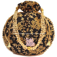 Shubh Shagun Women's Potli (Black)