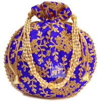Shubh Shagun Women's Potli (Royal Blue)