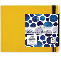 Zen Sangam Express Your Mind Artists'-A6 Watercolor Art Journal Landscape-245 Gsm-20% Cotton Cold Pressed-(50 Pages)-Size(10.5X14.8Cm)-Watercolour Book-Lemon Yellow