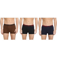 Dixcy Scott Originals MenS Long Cross Trunk Comfort Fit Solid Innerwear Outer Elastic With Spandex(Navy/Coffee Brown/Black - Pack Of 3 )-90