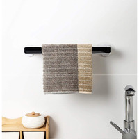 Zurato Self Adhesive Wall Mount Towel Holder/Towel Stand/Multi-Function Towel Rack For Kitchen Bathroom Toilet,Under Cabinet,Garage,Laundry,Pantry 10.41 * 2.5 * 1.18 Inches(Small-25Cm) Abs Plastic