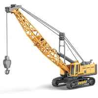 Deoxy Diecast Metal Construction Long Crane Toy Vehicle With Friction Powered And 360 Degree Moving Parts Building Vehicles For Kids