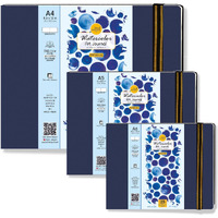 Zen Sangam Express Your Mind Artists'-Watercolor Art Journal Landscape Combo-245 Gsm-20% Cotton Cold Pressed-(50 Pages)Each-Size(A4-21X29.7Cm,A5-14.8X21Cm,A6-10.5X14.8Cm)-Watercolour Book-Blue