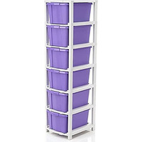 Avzeego 6 Xl Plastic Modular Drawer System For Home, Office, Hospital, Parlor, School, Doctors, Home And Kids, Product Dimension When Assembeled (31Cmx39Cmx116Cm) (6Xl)(Purple)