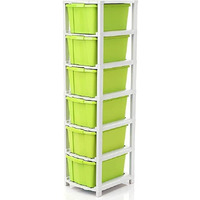 Avzeego 6 Xl Plastic Modular Drawer System For Home, Office, Hospital, Parlor, School, Doctors, Home And Kids, Product Dimension When Assembeled (31Cmx39Cmx116Cm) (6Xl)(Green)
