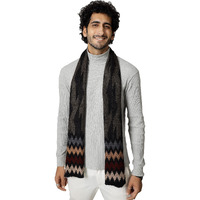 Ravaiyaa - Attitude Is Everything Pure Wool Muffler, Winter Scarf, Neck Wrap For Men's Classic & Stylish Ikat Pattern Muffler (Brown)