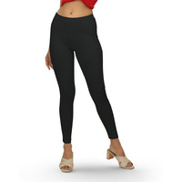 Ecolove Women's Cotton Fabric Leggings | Elastic Waist Band & Ankle Length With Slim Fit | Skinny Fit | Leggings For Women |Soft Seams, Dry Tech, Squat Proof | Comfortable & Stretchable | Black (3Xl)