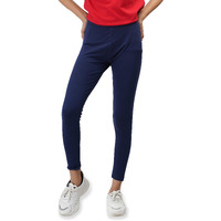 Ecolove Women's Cotton Fabric Leggings | Elastic Waist Band & Ankle Length With Slim Fit | Skinny Fit | Leggings For Women |Soft Seams, Dry Tech, Squat Proof | Comfortable & Stretchable | Navy (2Xl)
