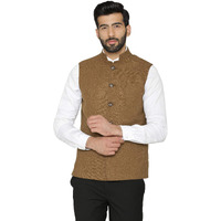 Wintage Men's Tweed Wool Nehru Jacket : Brown