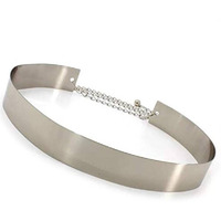 Satyam Kraft Women Waist Belt For Dress, Saree, Dresses, Jeans | Stylish Metal Plate Adjustable Silver Belt For Ladies, Girls | Western & Traditional Chain Belt | Party Wedding Fashion (3.5 Cm Wide)